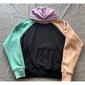 Spark Paws Colorblock Hoodie Small Black Teal Peach Lavender Raglan Pullover